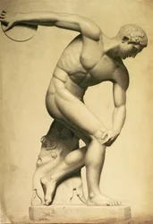 Diskuswerfer, Zeichnung einer klassischen Skulptur, ca. 1874